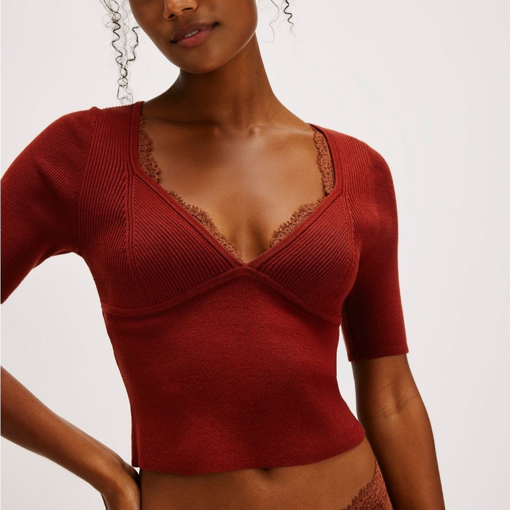 Free people Teagan Swit Short Sleeve Sweater shirts